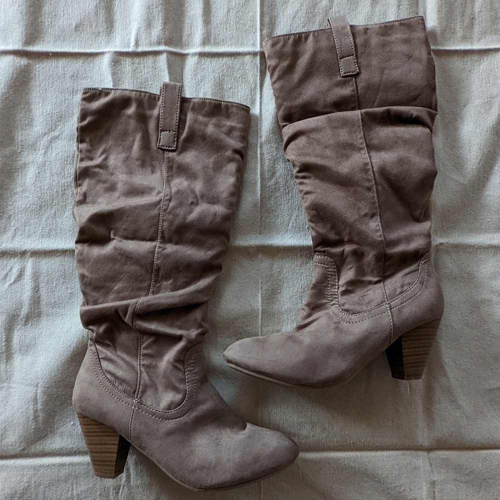 Call It Spring Slouchy Taupe Boots - Picture 1 of 8